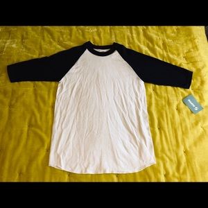 Soffe black and white baseball tshirt NWT YL 14-16